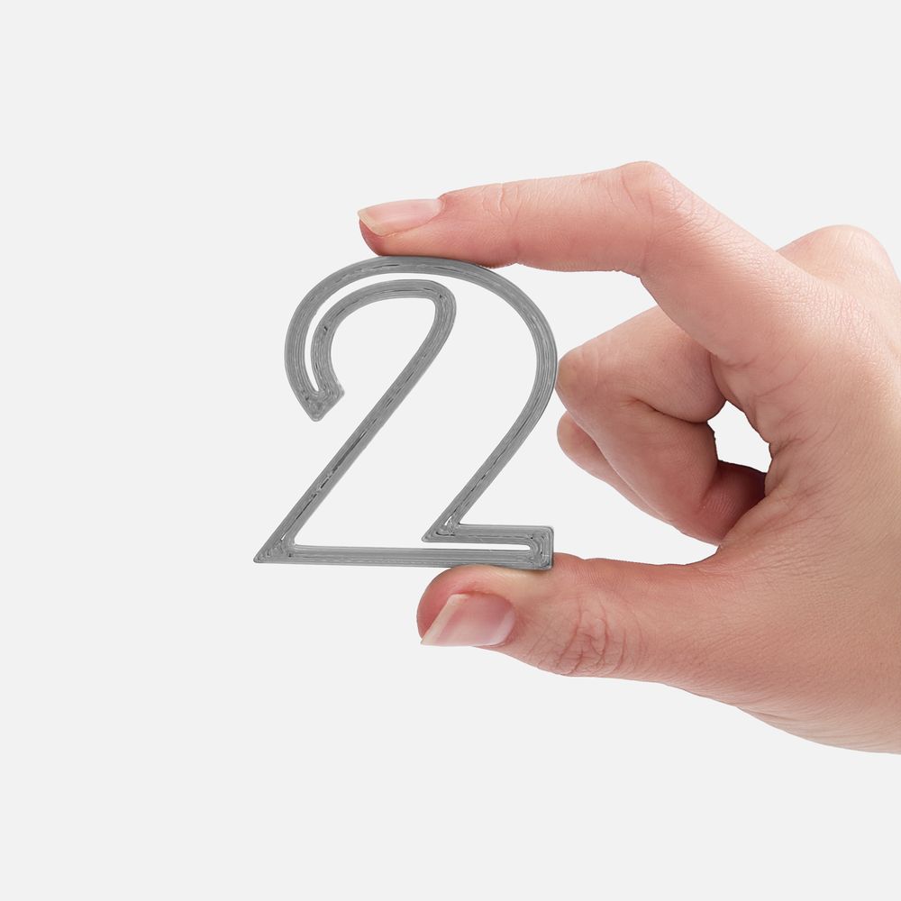 Подвеска Symbol, 3D-печать на заказ, цифра 2 / Миниатюра WWW (1000)