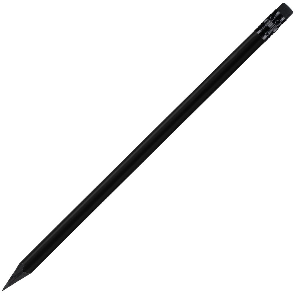 Карандаш простой Triangle Black с ластиком, черный / Миниатюра WWW (1000)