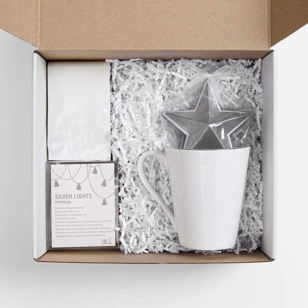 Набор «Планы на счастье», белый с серебристым / Миниатюра WWW (1000)