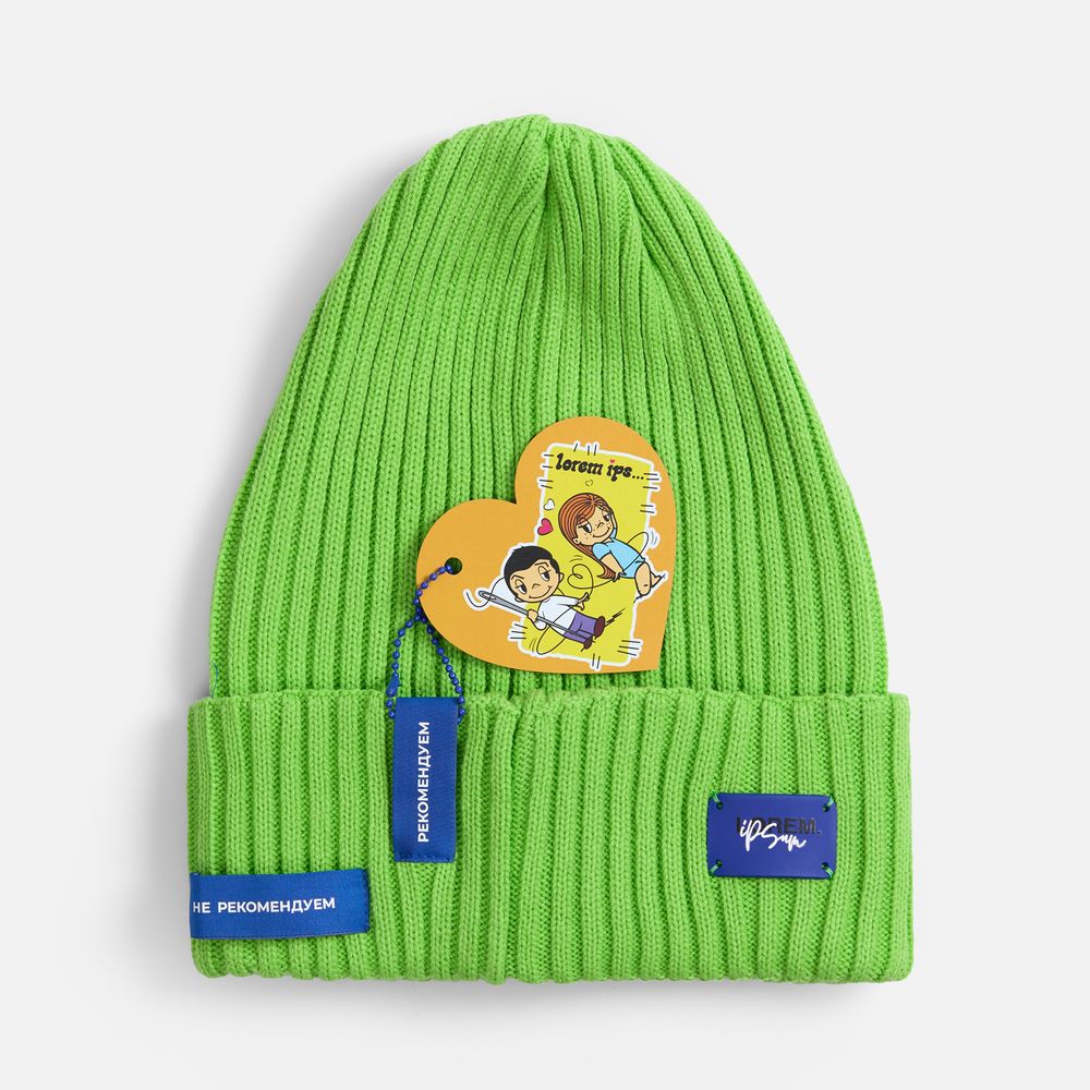 Лейбл тканевый Epsilon, L, белый / Миниатюра нанесения (1000)