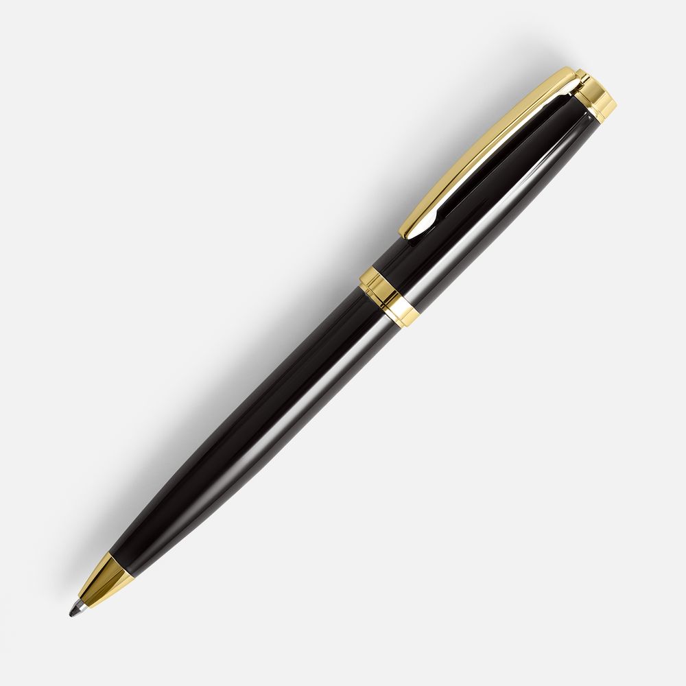 Ручка шариковая Letra Gold, глянцевая, черная / Миниатюра WWW (1000)