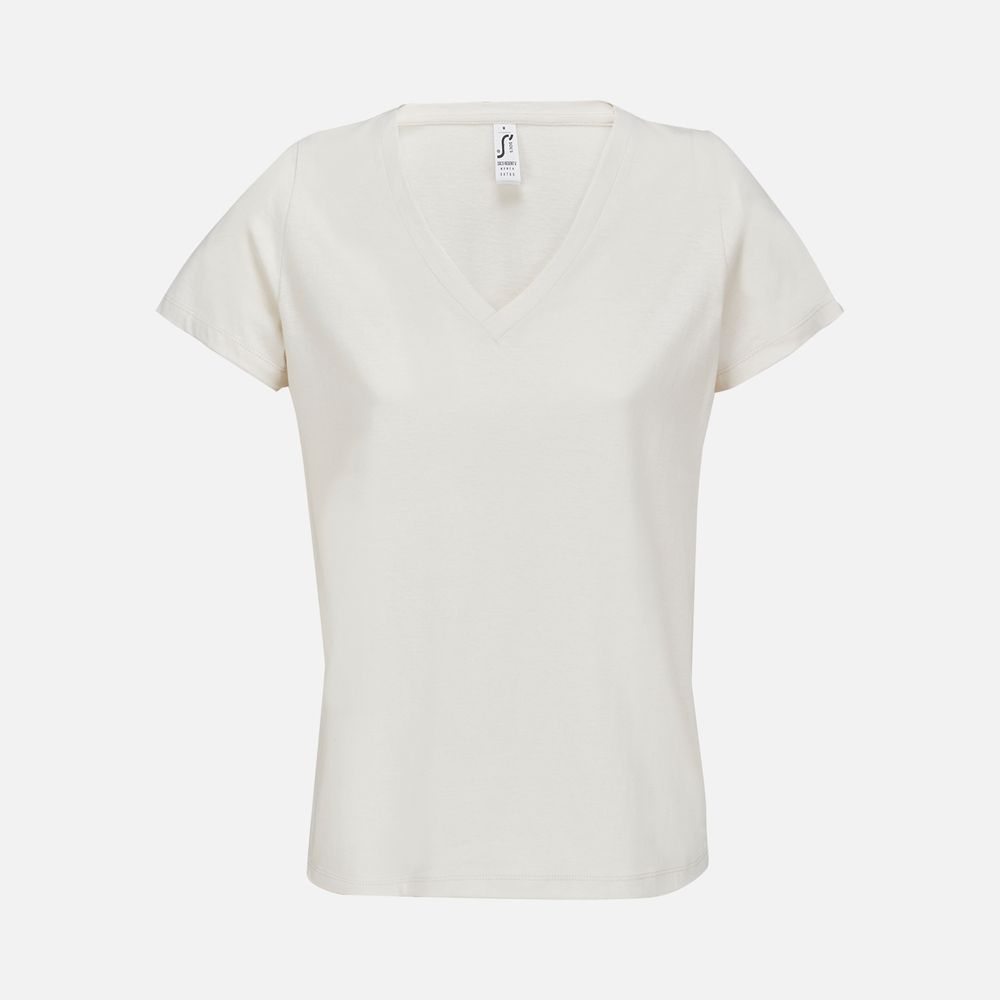 Футболка женская Regent Women с V-образным вырезом, молочно-белая / Миниатюра WWW (1000)