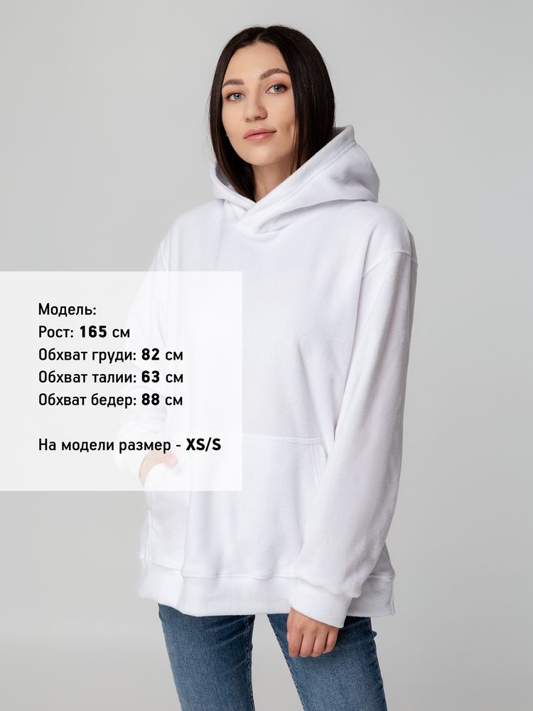 Худи флисовое унисекс Manakin, белое / Миниатюра WWW (1000)