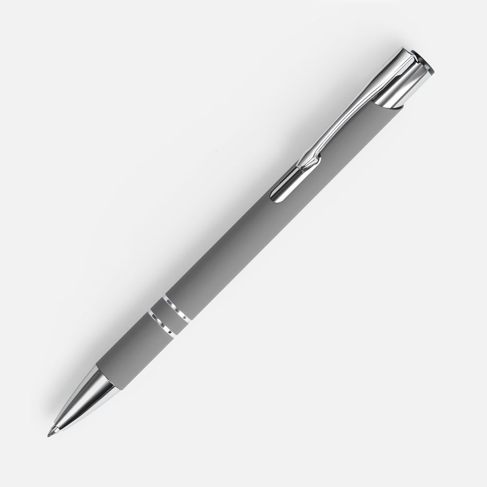 Ручка шариковая Keskus Soft Touch, серая / Миниатюра WWW (1000)