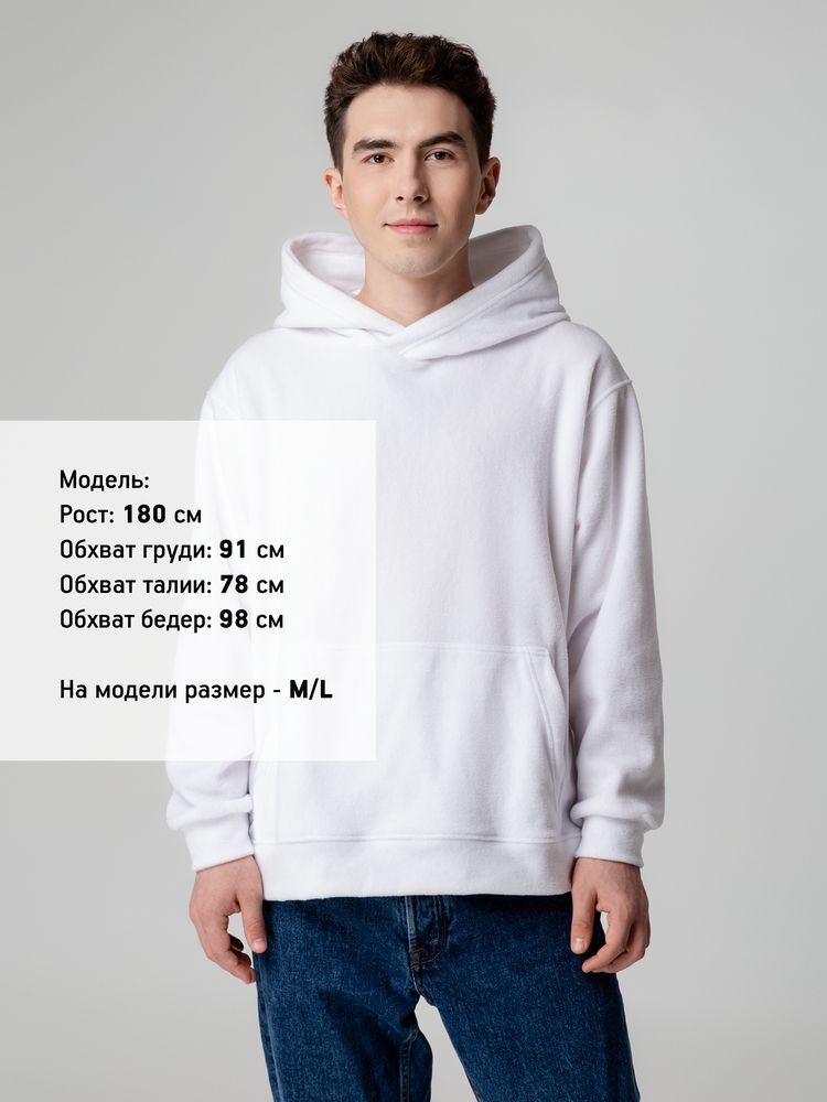 Худи флисовое унисекс Manakin, белое / Миниатюра WWW (1000)