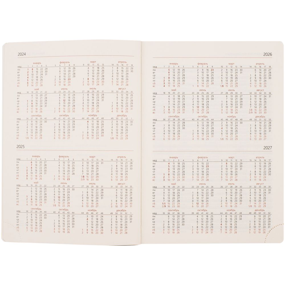 Ежедневник Capital, недатированный, бордовый / Миниатюра WWW (1000)