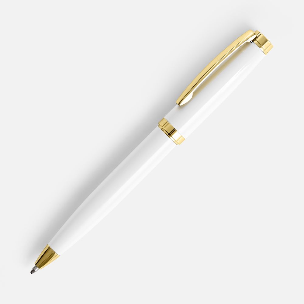 Ручка шариковая Letra Gold, глянцевая, белая / Миниатюра WWW (1000)