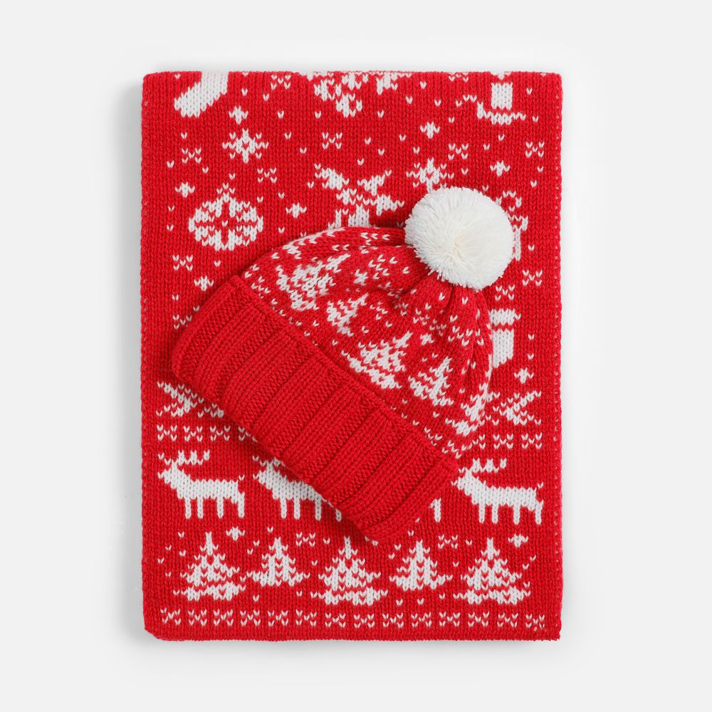 Шапка Holidale, красная с молочным / Миниатюра WWW (1000)