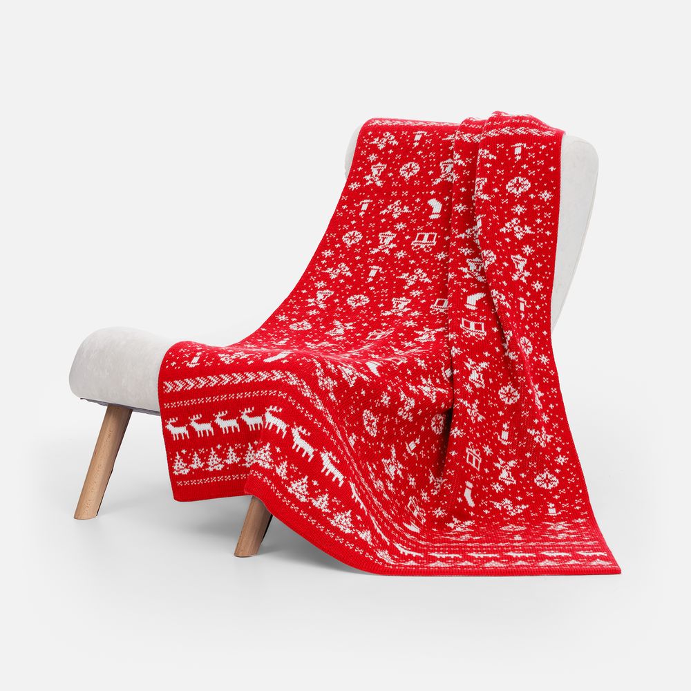 Плед Holidale, красный с молочным / Миниатюра WWW (1000)