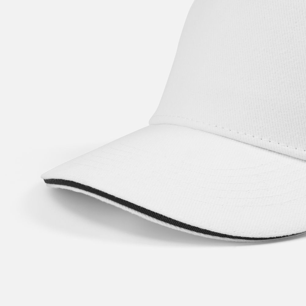 Бейсболка Classic 2.0, белая с темно-синим кантом / Миниатюра WWW (1000)