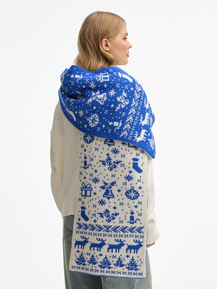 Шарф Holidale, синий с молочным / Миниатюра WWW (1000)