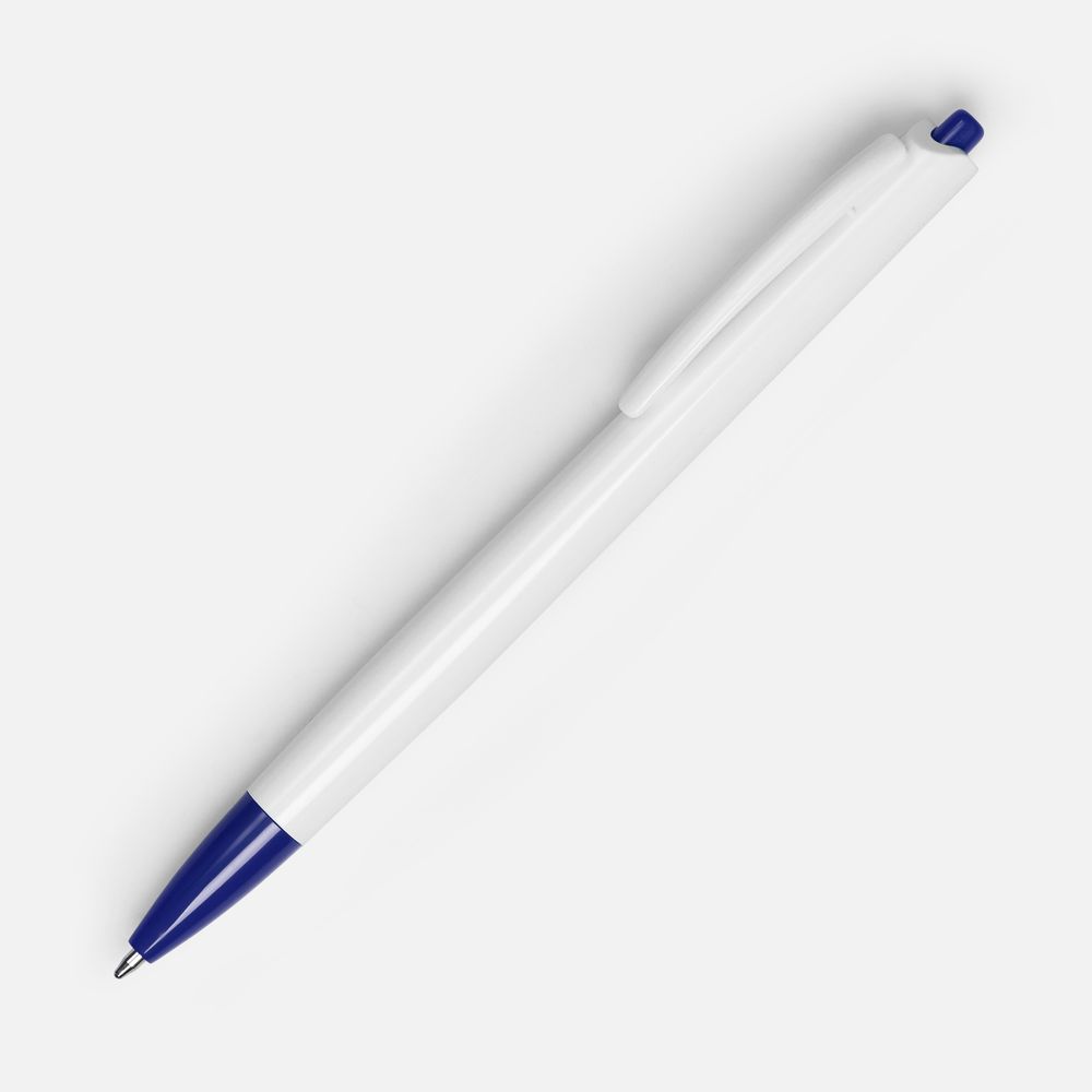 Ручка шариковая Tick, белая с синим / Миниатюра WWW (1000)