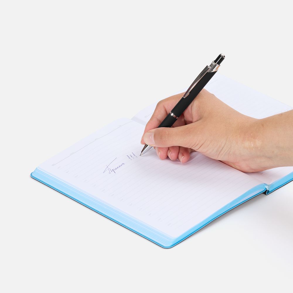 Ручка шариковая Chromos Soft Touch, черная / Миниатюра WWW (1000)