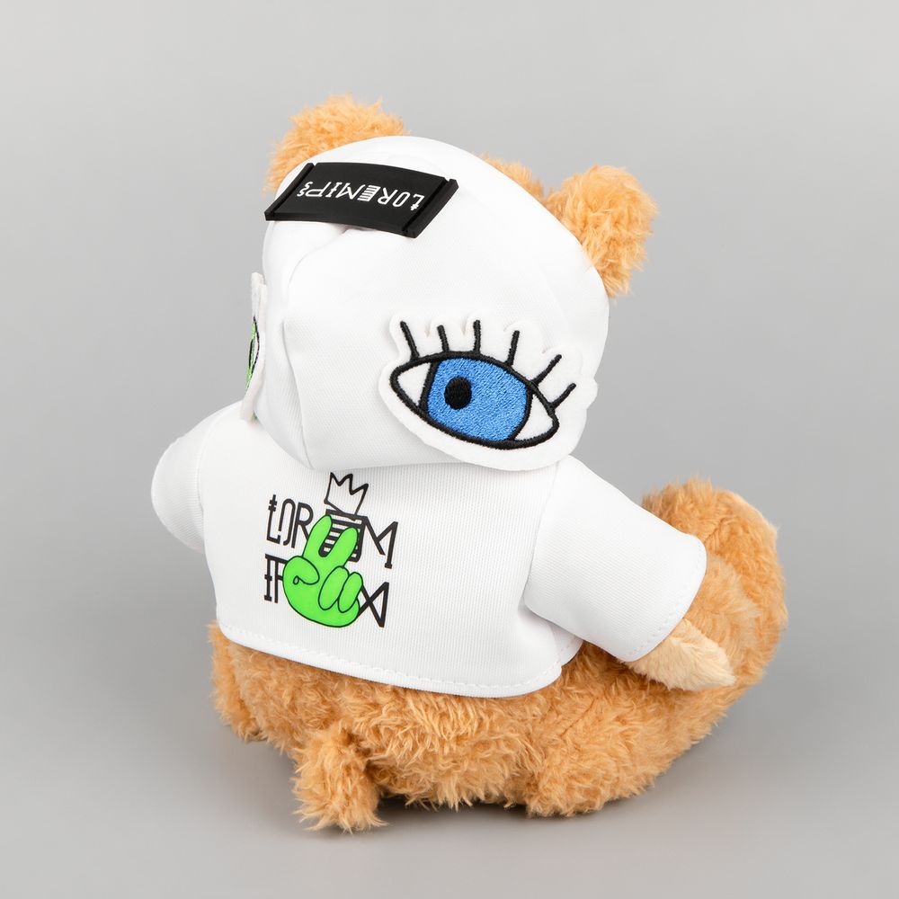 Мягкая игрушка «Мишка Cuddleton» в белом худи / Миниатюра нанесения (1000)