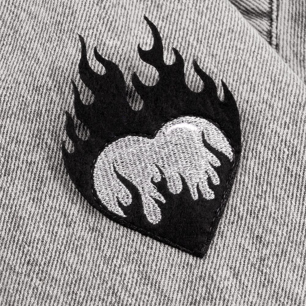 Шеврон из фетра Felt S, черный / Миниатюра нанесения (1000)