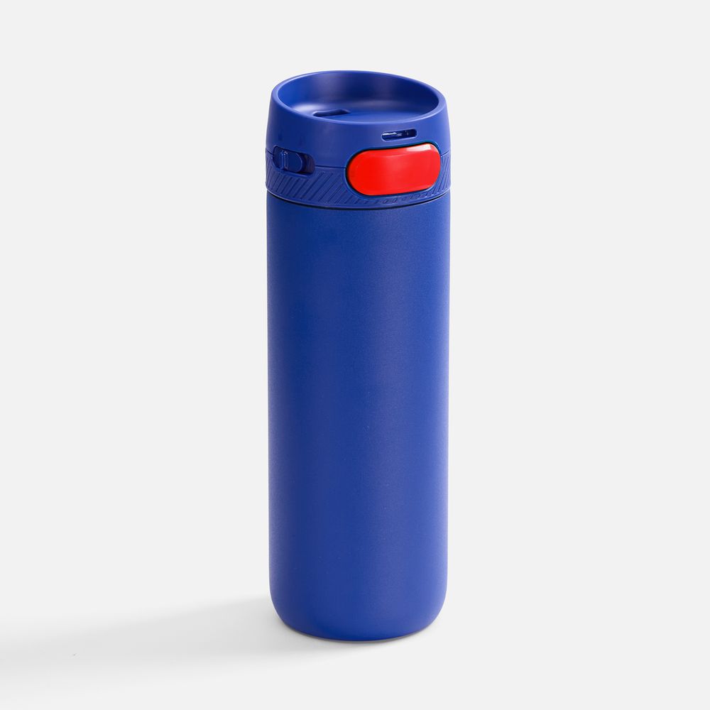 Термостакан X1 с цветной кнопкой, синий с красным / Миниатюра WWW (1000)