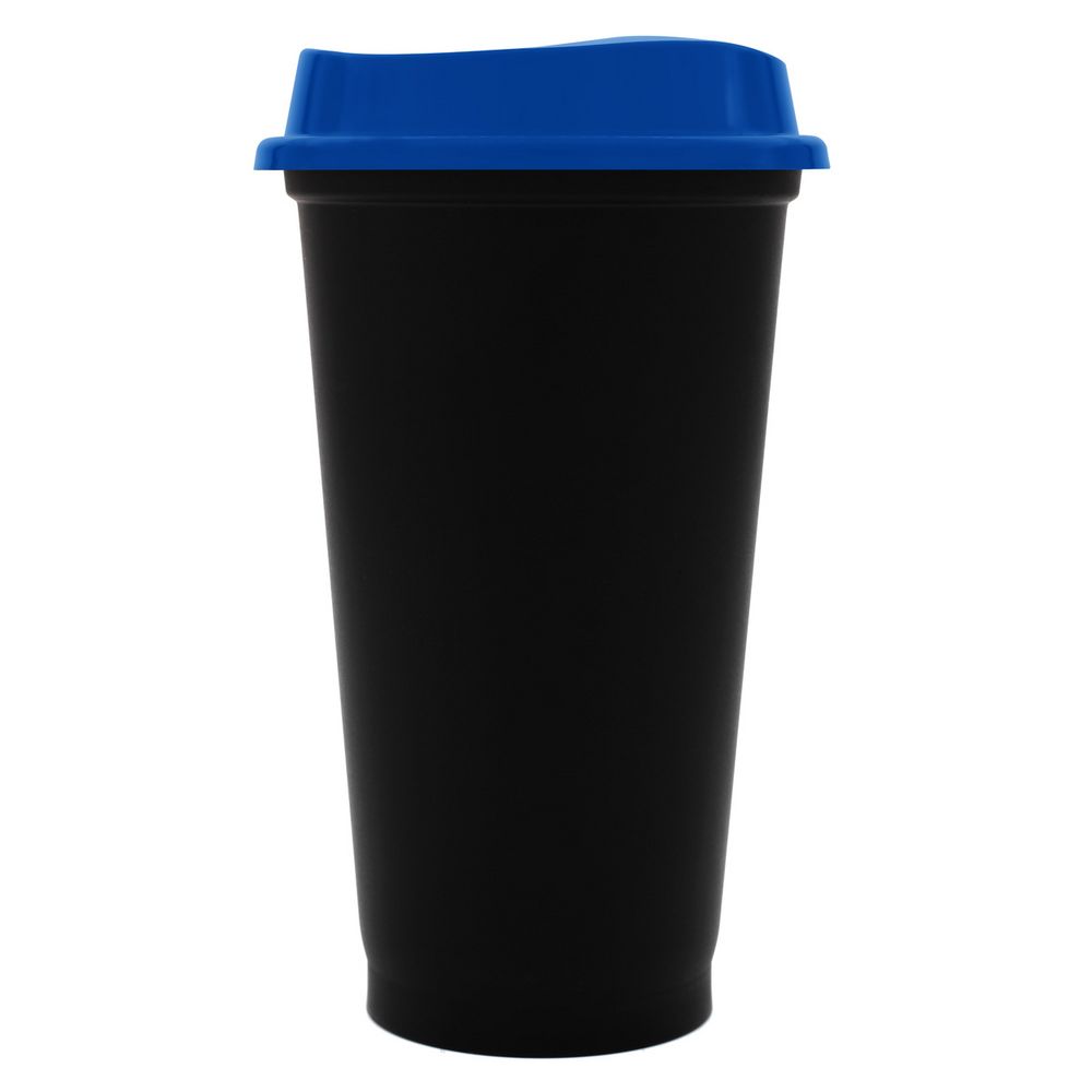Стакан с крышкой Color Cap Black, черный с синим / Миниатюра WWW (1000)