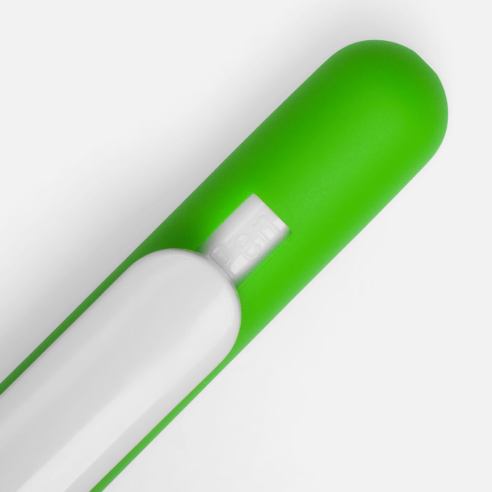 Ручка шариковая Slider Soft Touch, зеленая с белым / Миниатюра WWW (1000)