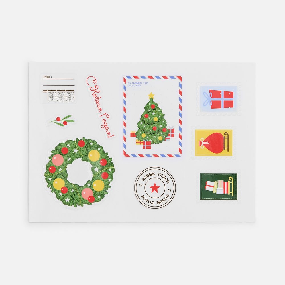 Стикерпак UV-DTF Thematic, новый год / Миниатюра WWW (1000)