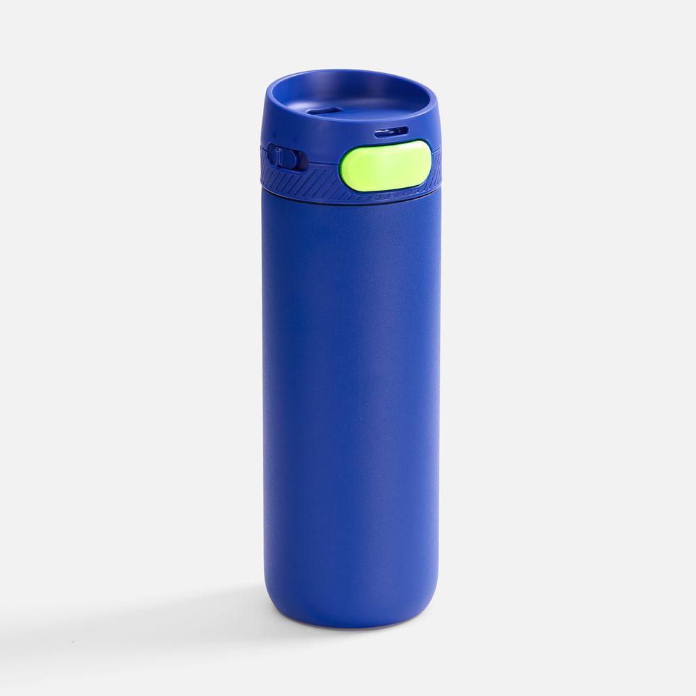 Термостакан X1 с цветной кнопкой, синий с желтым / Миниатюра WWW (1000)