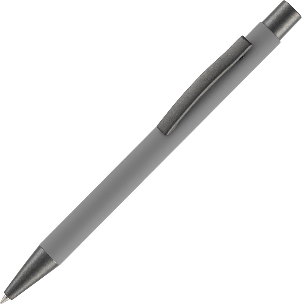 Ручка шариковая Atento Soft Touch, серая / Миниатюра WWW (1000)