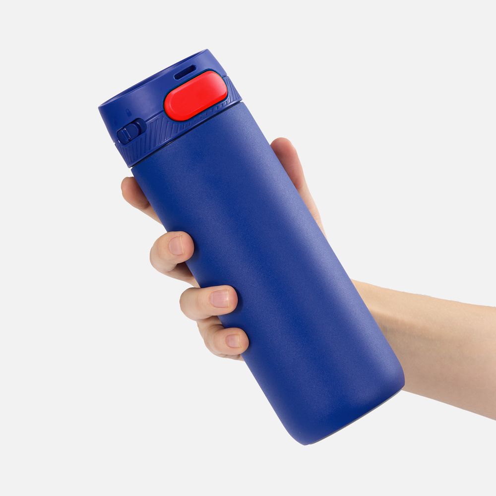 Термостакан X1 с цветной кнопкой, синий с красным / Миниатюра WWW (1000)