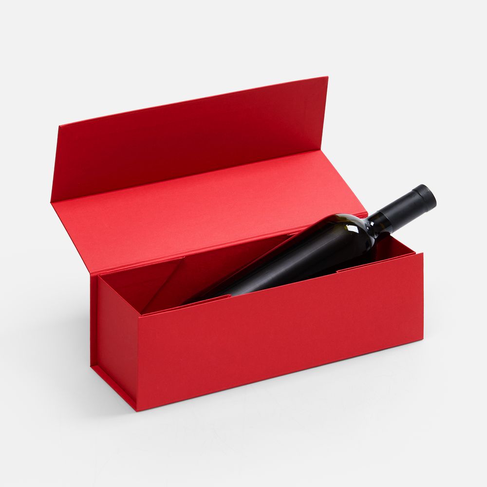 Коробка складная под бутылку Color Jacket Fold, красная / Миниатюра WWW (1000)