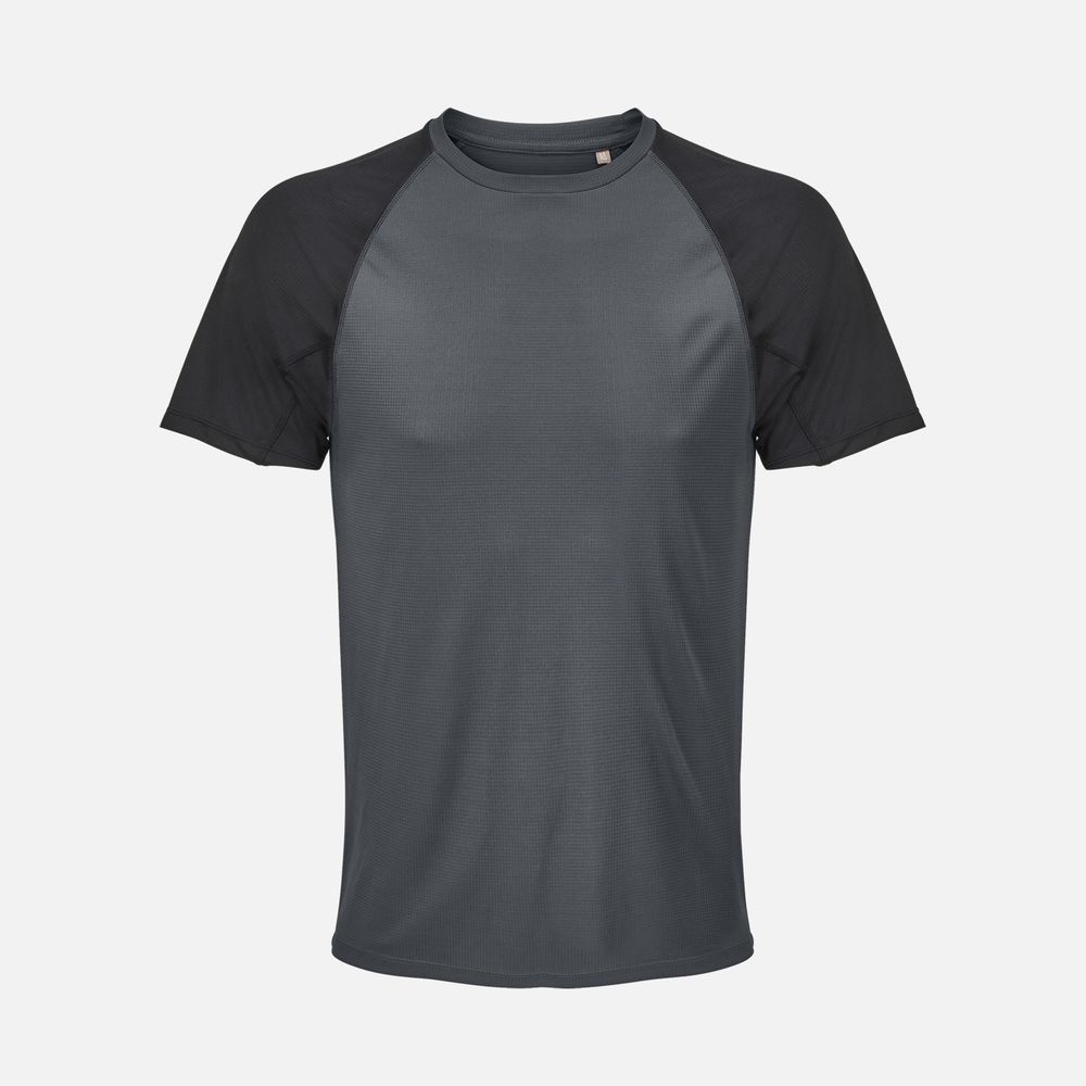 Футболка спортивная унисекс Vortex, черная с темно-серым / Миниатюра WWW (1000)