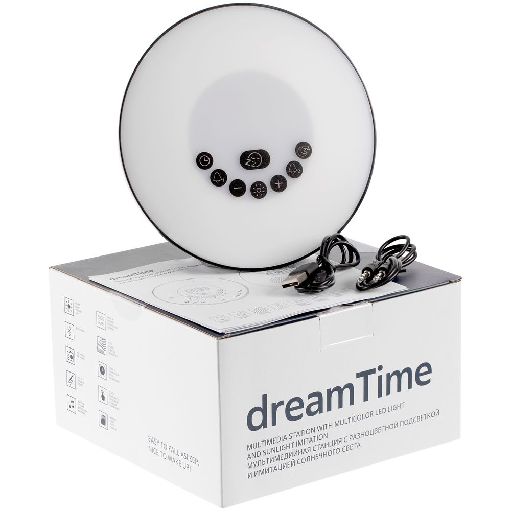 Лампа-колонка со световым будильником dreamTime, ver.2, черная / Миниатюра WWW (1000)