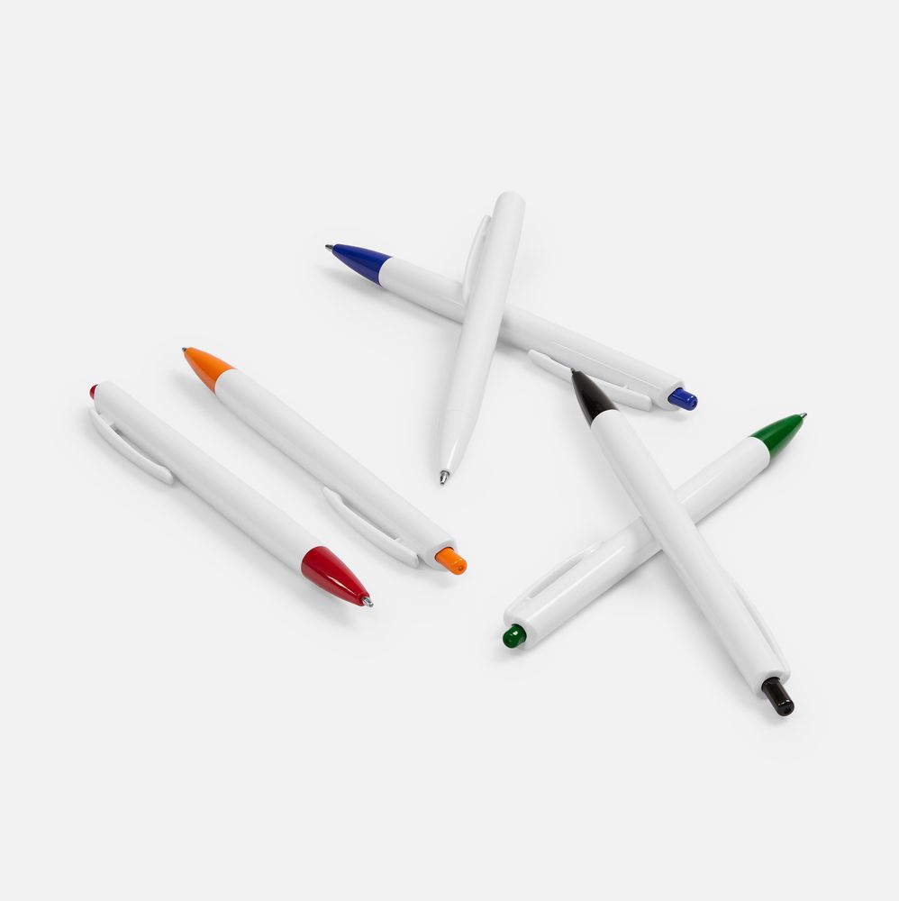 Ручка шариковая Tick, белая с синим / Миниатюра WWW (1000)