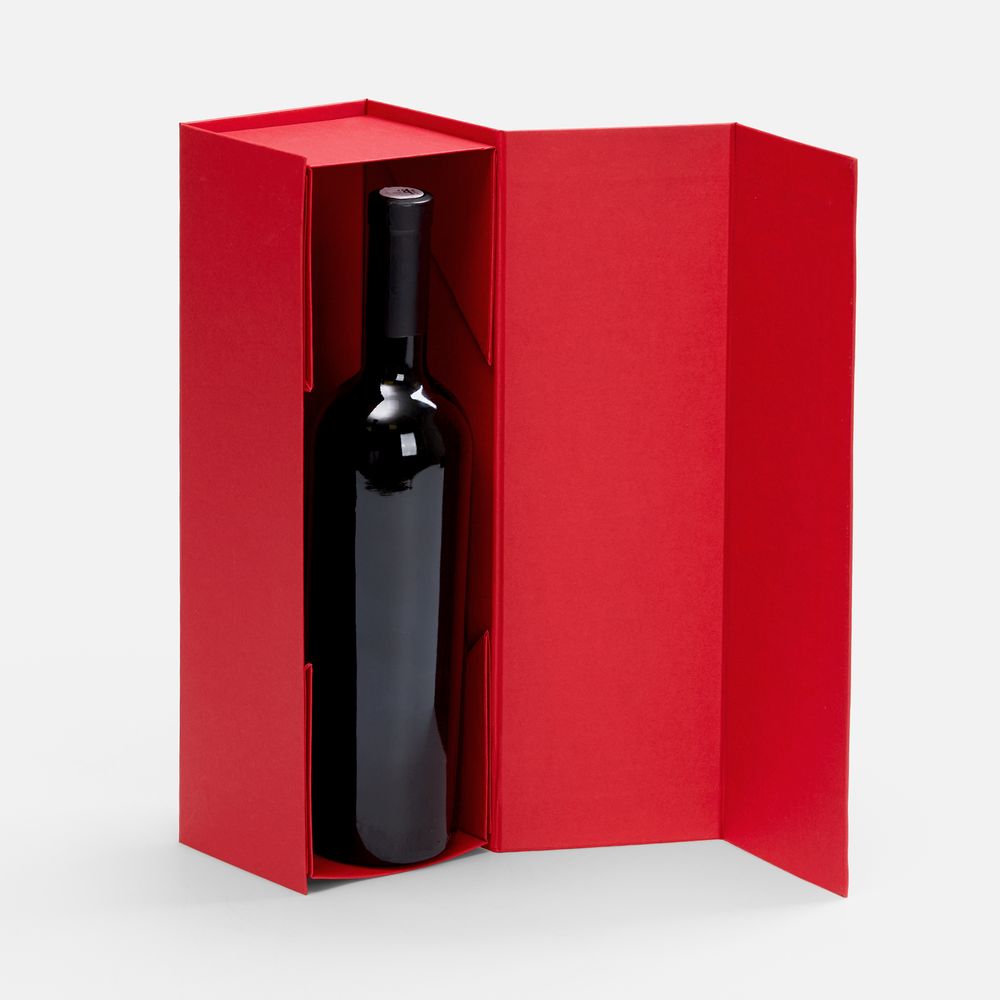 Коробка складная под бутылку Color Jacket Fold, красная / Миниатюра WWW (1000)