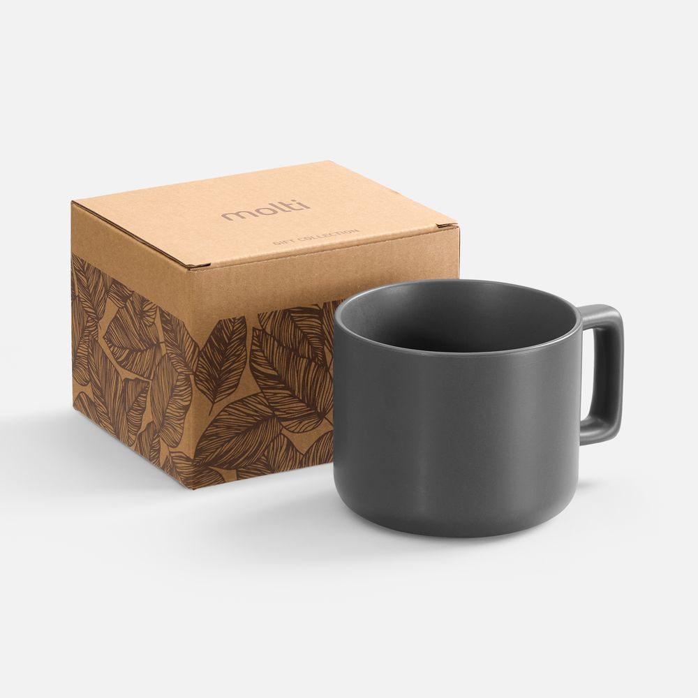 Чашка Jumbo в коробке матовая, темно-серая / Миниатюра WWW (1000)