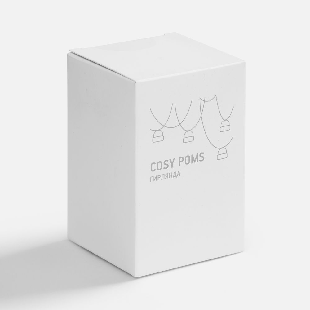 Гирлянда Cosy Poms, белая / Миниатюра (упак) (1000)