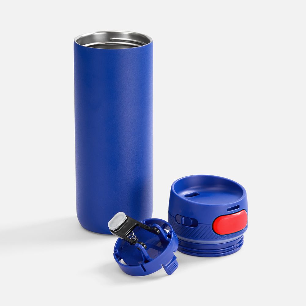 Термостакан X1 с цветной кнопкой, синий с красным / Миниатюра WWW (1000)