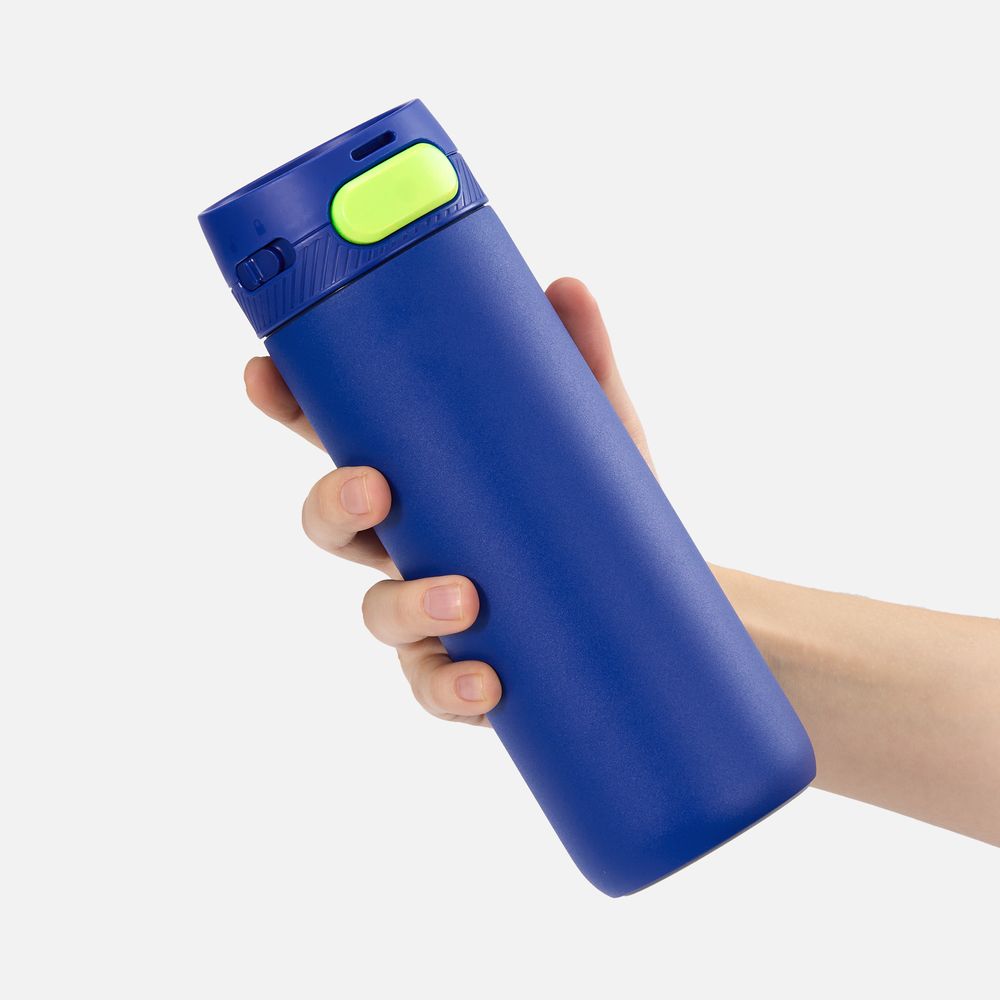 Термостакан X1 с цветной кнопкой, синий с желтым / Миниатюра WWW (1000)