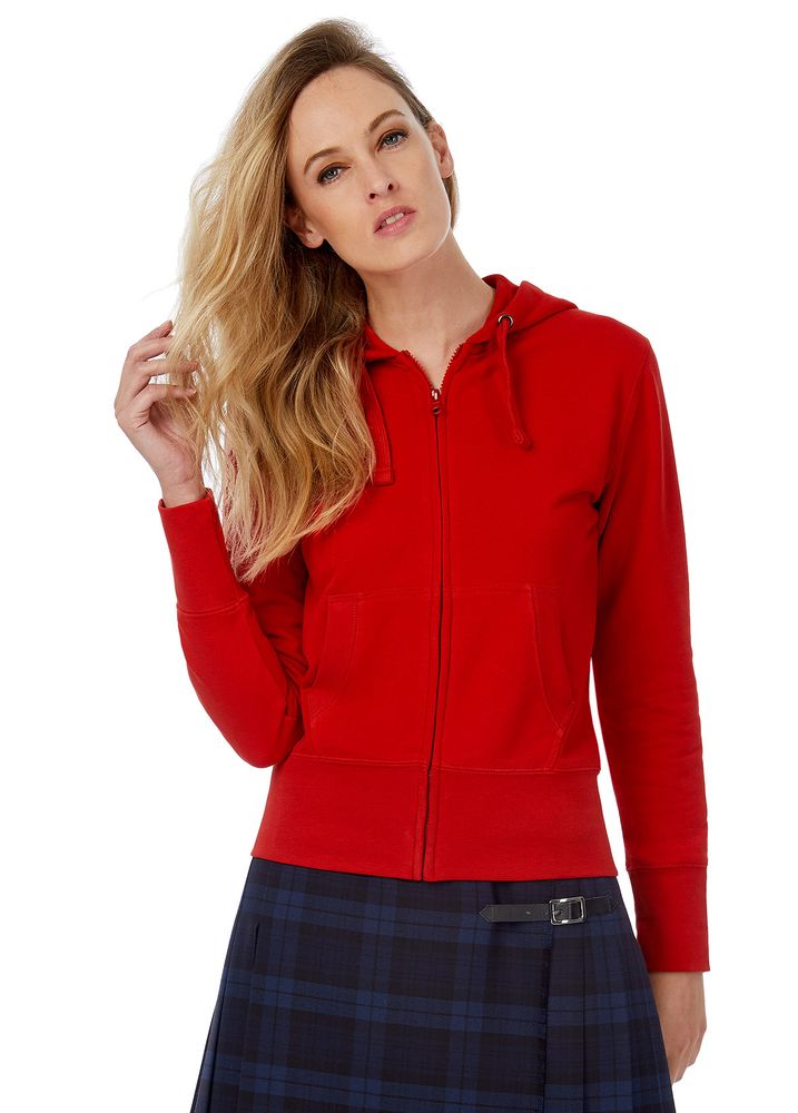 Толстовка женская Hooded Full Zip серый меланж / Миниатюра WWW (1000)