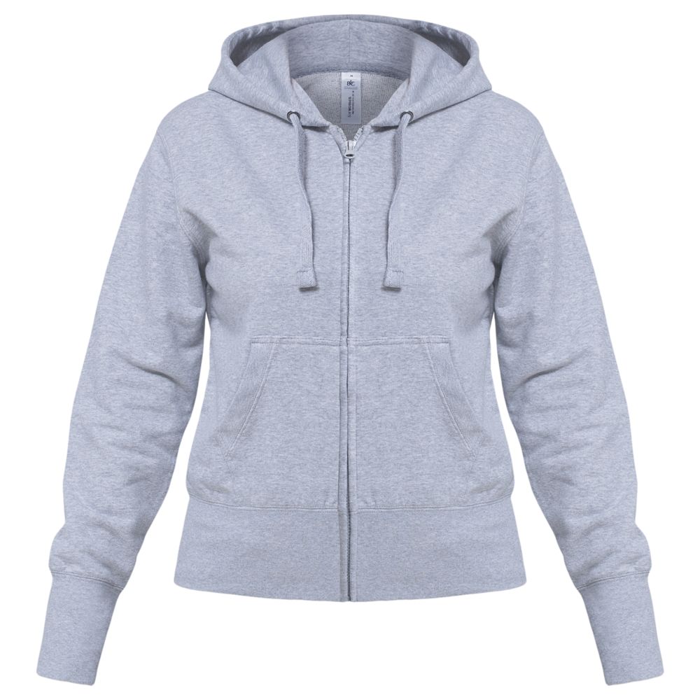 Толстовка женская Hooded Full Zip серый меланж / Миниатюра WWW (1000)