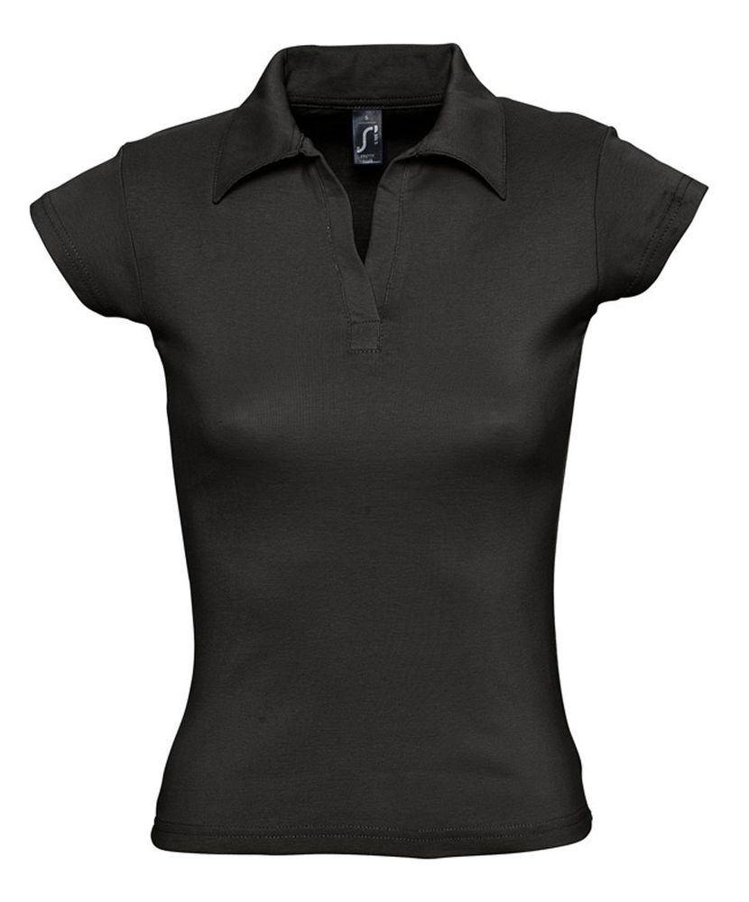 Рубашка поло женская без пуговиц Pretty 220, черная / Миниатюра WWW (1000)