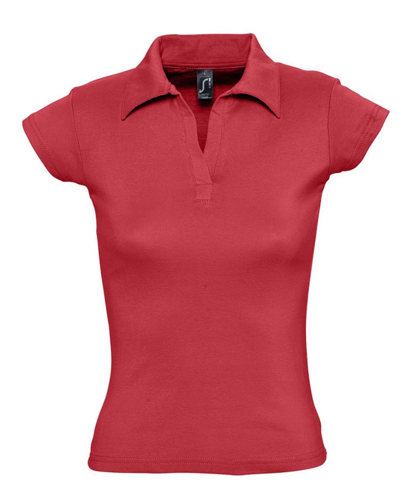 Рубашка поло женская без пуговиц Pretty 220, красная / Миниатюра WWW (1000)