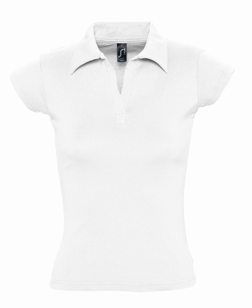 Рубашка поло женская без пуговиц Pretty 220, белая / Миниатюра WWW (1000)