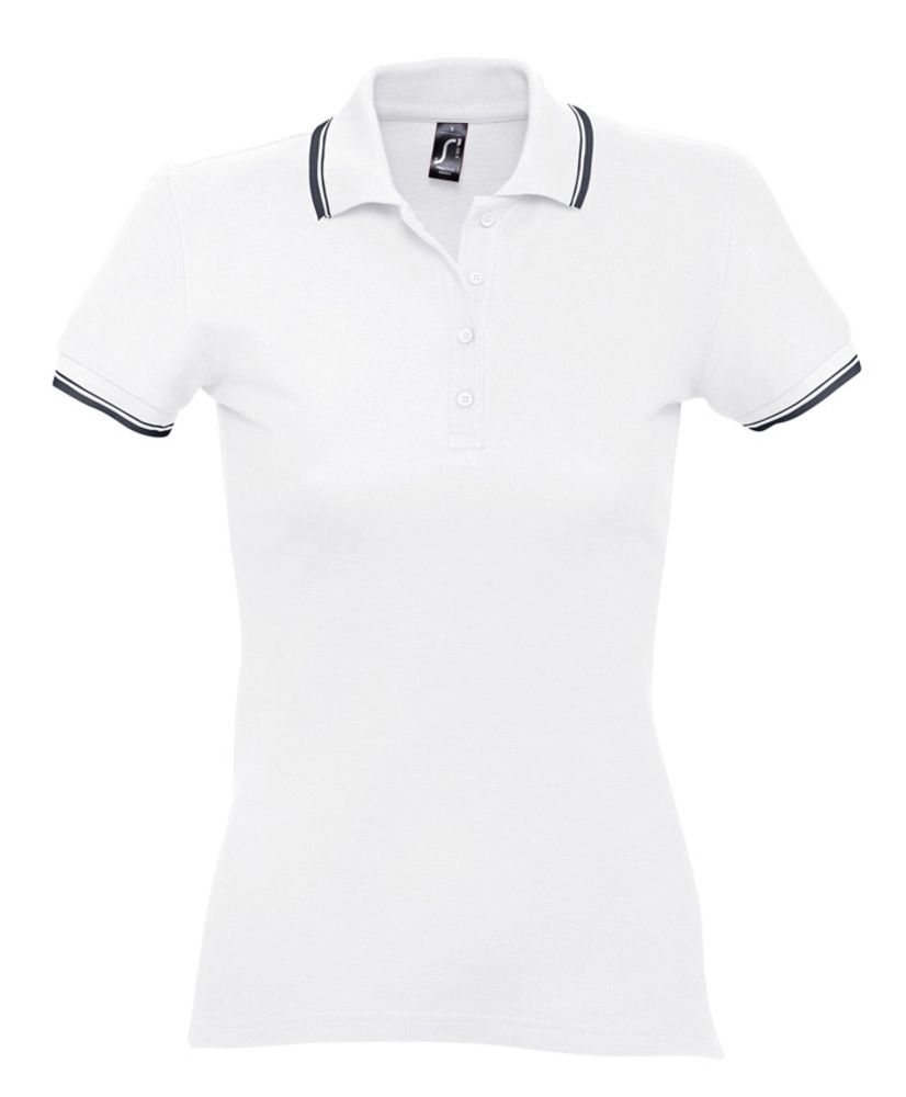 Рубашка поло женская Practice Women 270, белая с темно-синим / Миниатюра WWW (1000)