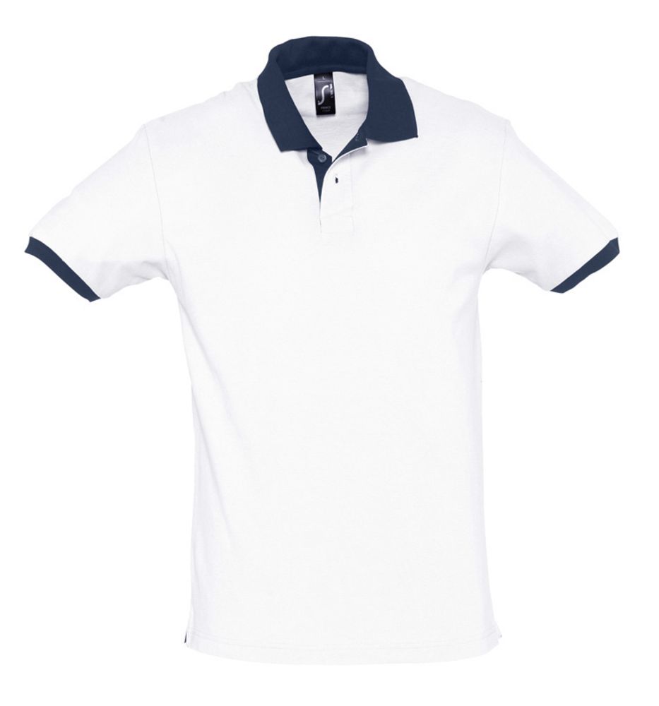 Рубашка поло Prince 190, белая с темно-синим / Миниатюра WWW (1000)