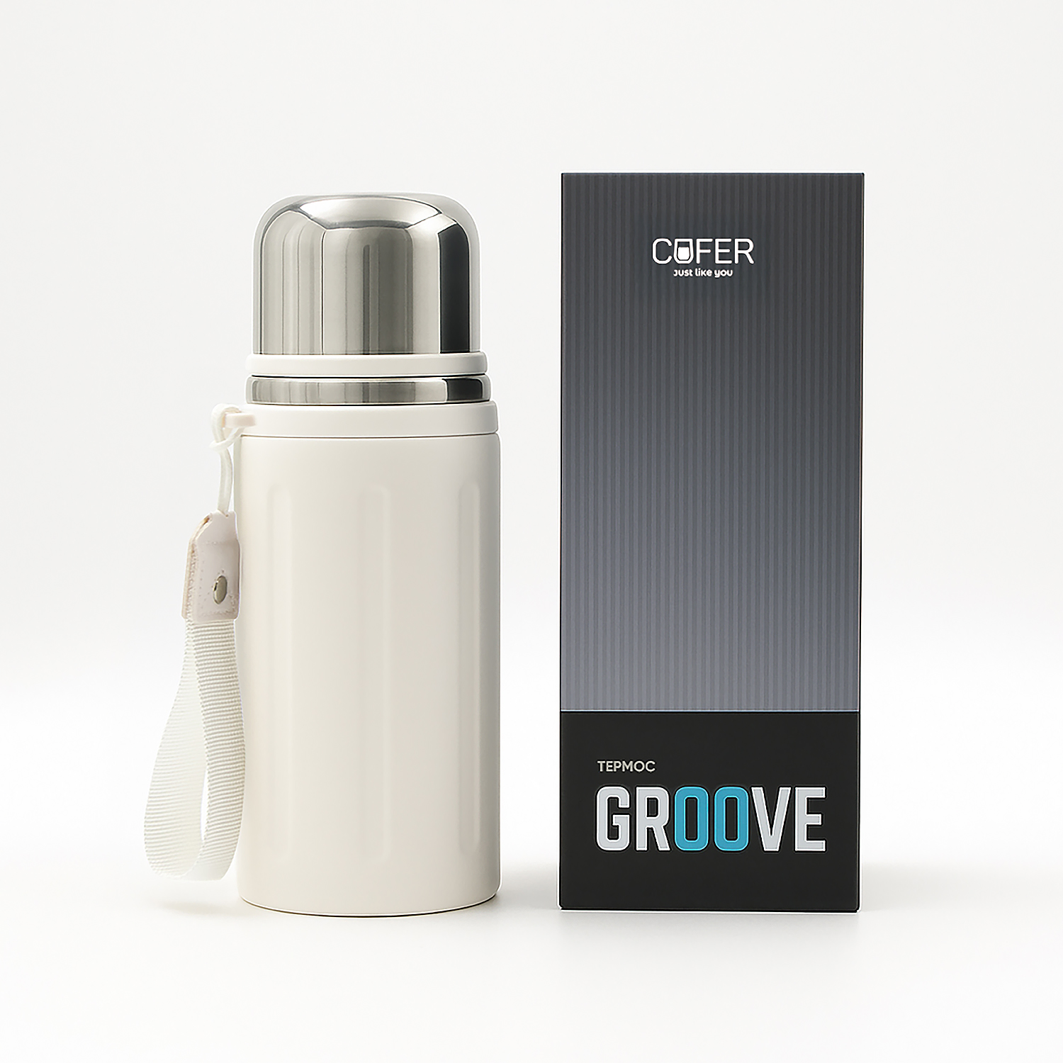 Термос Groove (слоновая кость) / 