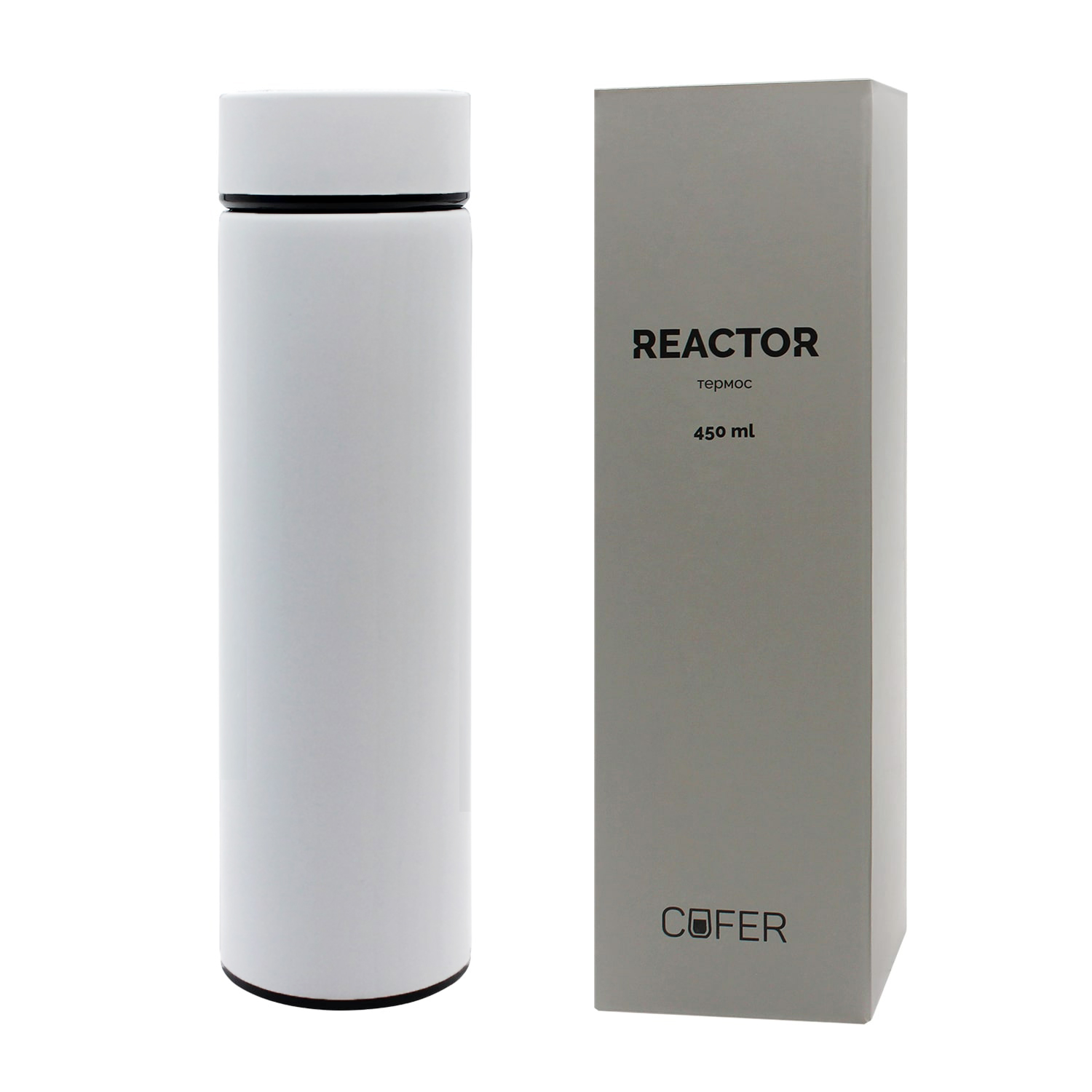 Термос Reactor софт-тач с датчиком температуры (белый) / 