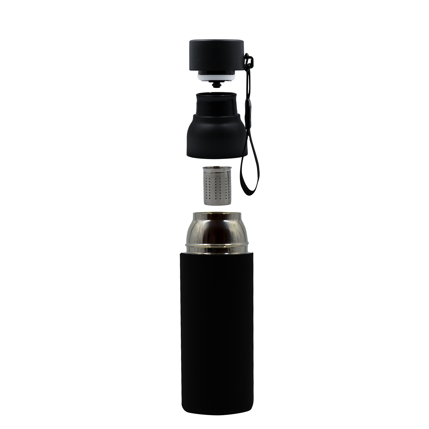 Термобутылка Button Black (черный) / 