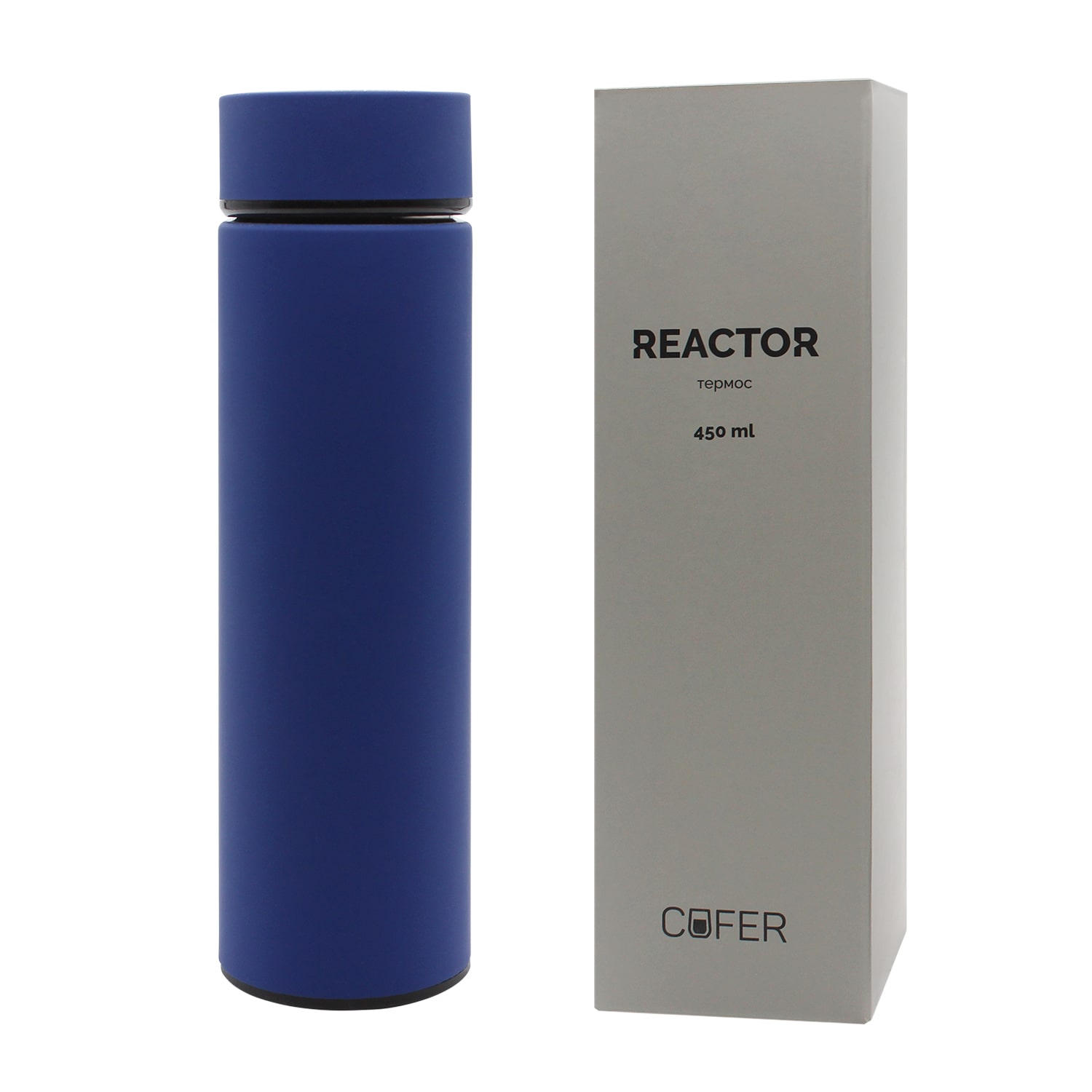 Термос Reactor софт-тач с датчиком температуры (синий) / 