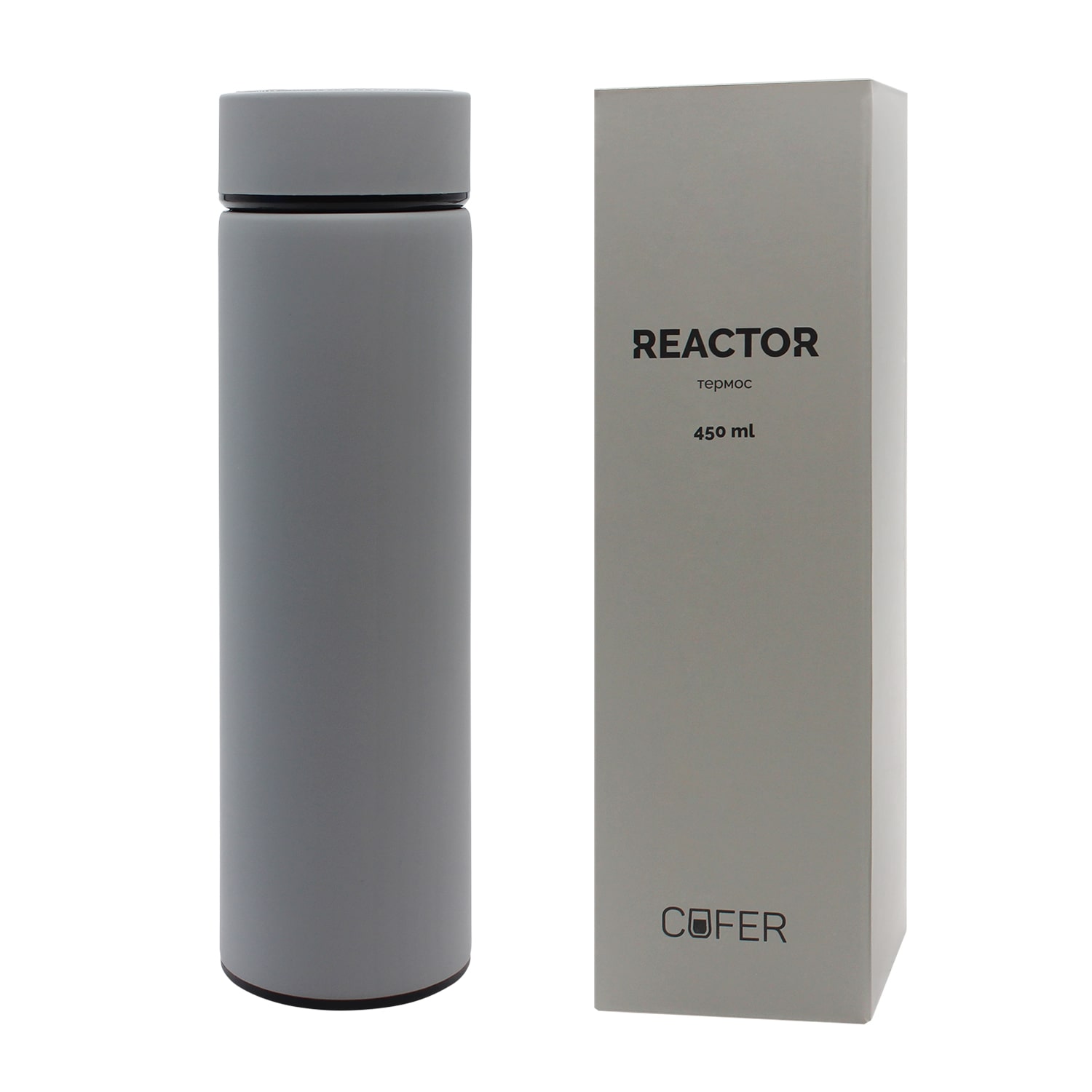 Термос Reactor софт-тач с датчиком температуры (серый) / 