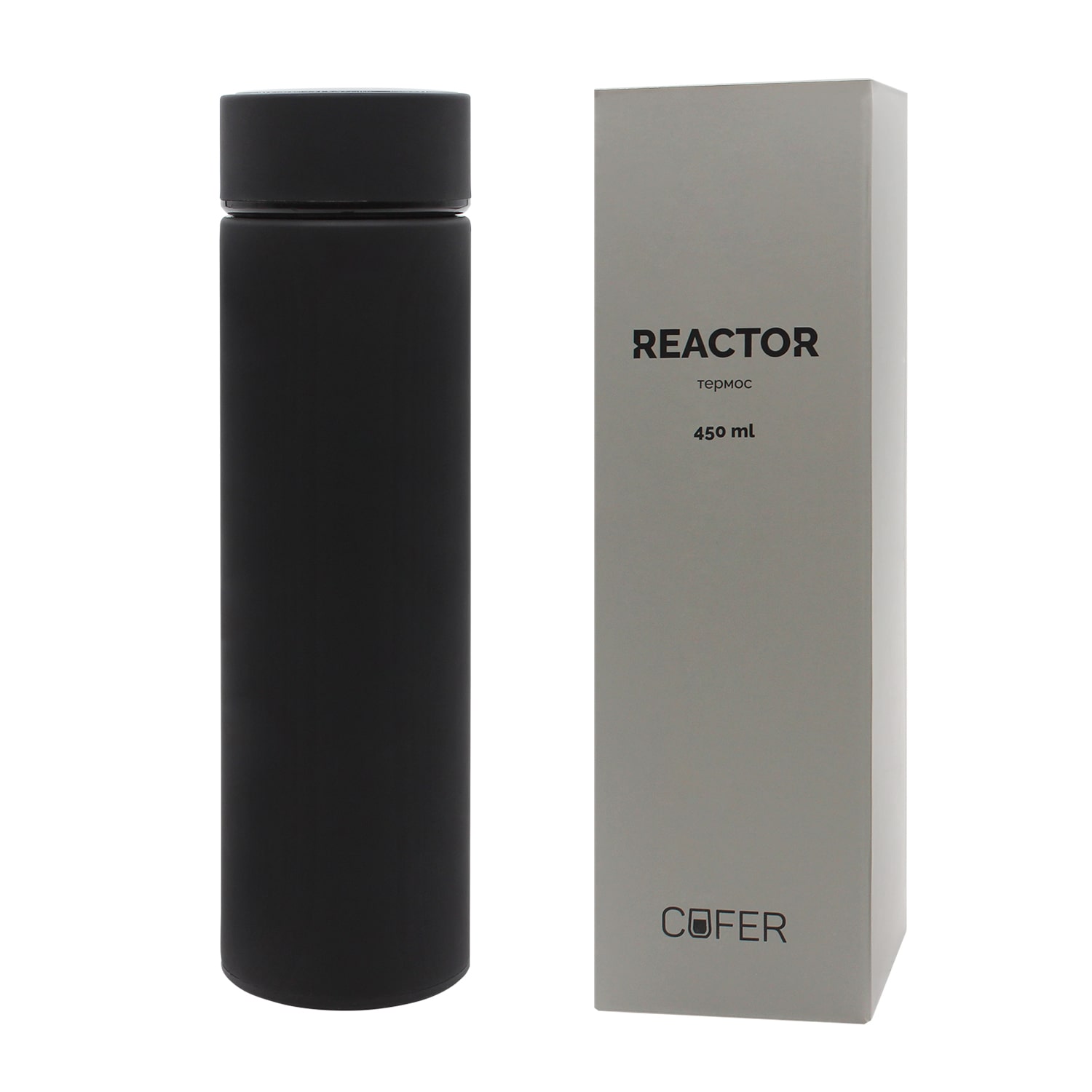 Термос Reactor софт-тач с датчиком температуры (черный) / 