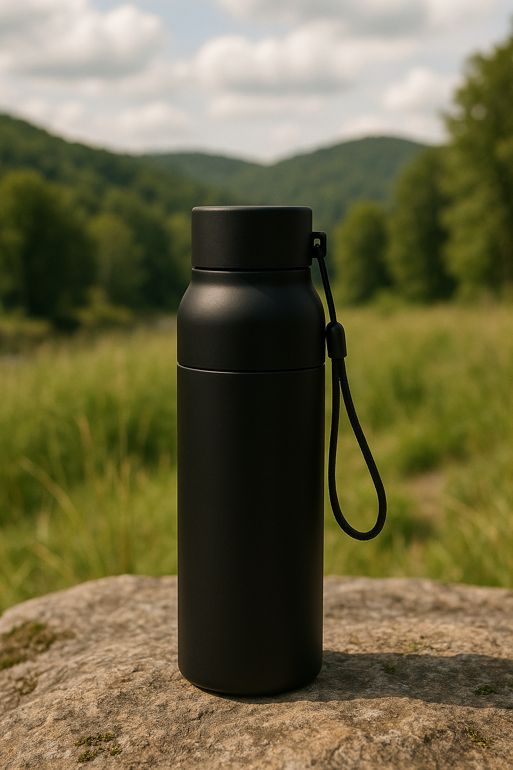Термобутылка Button Black (черный) / 