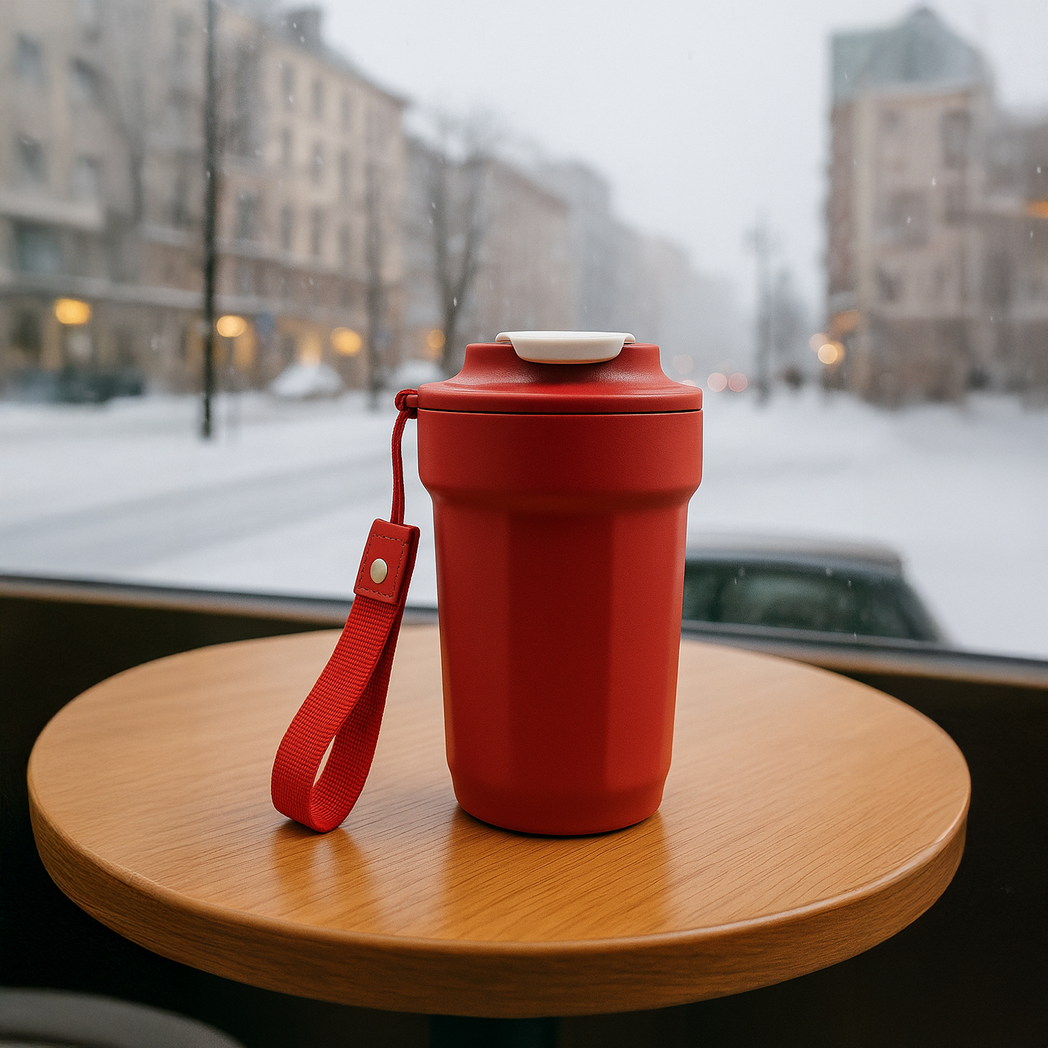 Термостакан TEDGE (красный с белым) / 